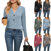 Rafaela | Women's V-Neck Button-Front Long Sleeve Elegant Shirt