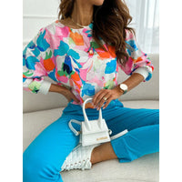 Raffaella | Women's Floral Sweatshirt in White