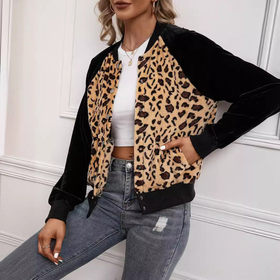 Raimonde | Women's Leopard Print Elegant Jacket in Khaki