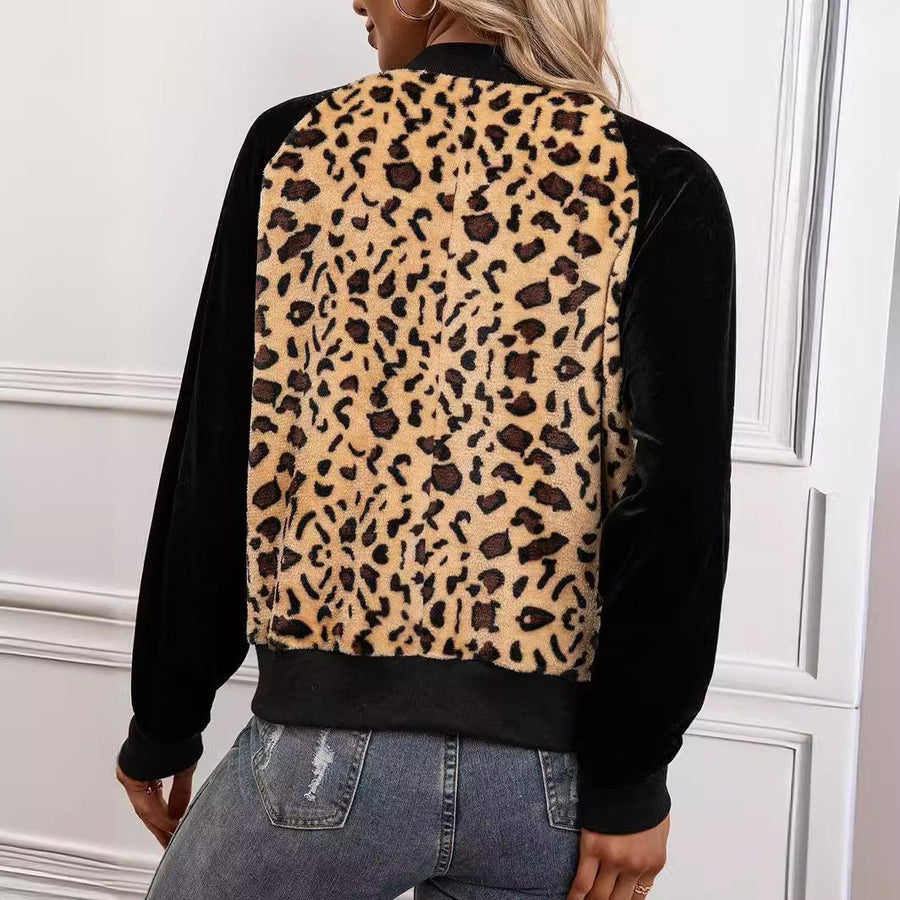 Raimonde | Women's Leopard Print Elegant Jacket in Khaki