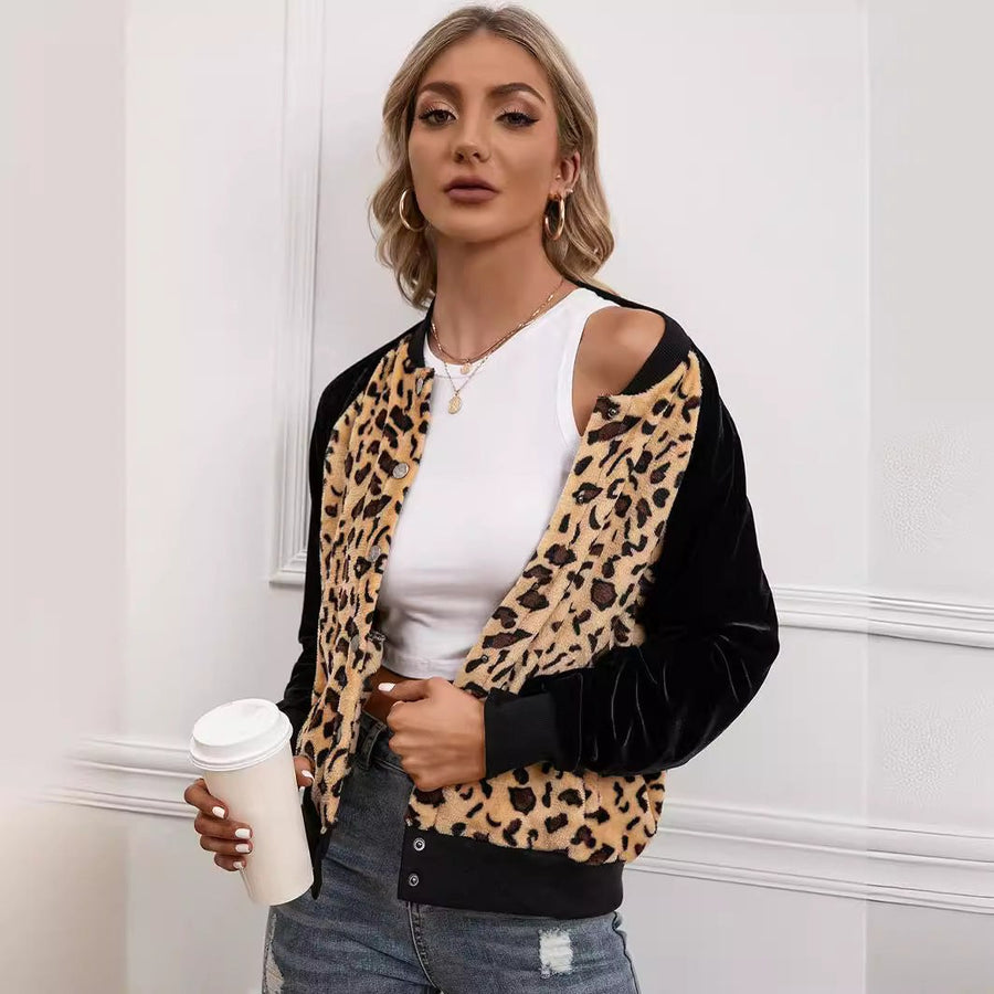 Raimonde | Women's Leopard Print Elegant Jacket in Khaki