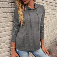 Raphaelle | Women's Textured Hooded Hoodie in Gray