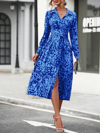 Raphaelle | Women's Long Sleeve Pockets Fashionable Shirt Dress in Blue