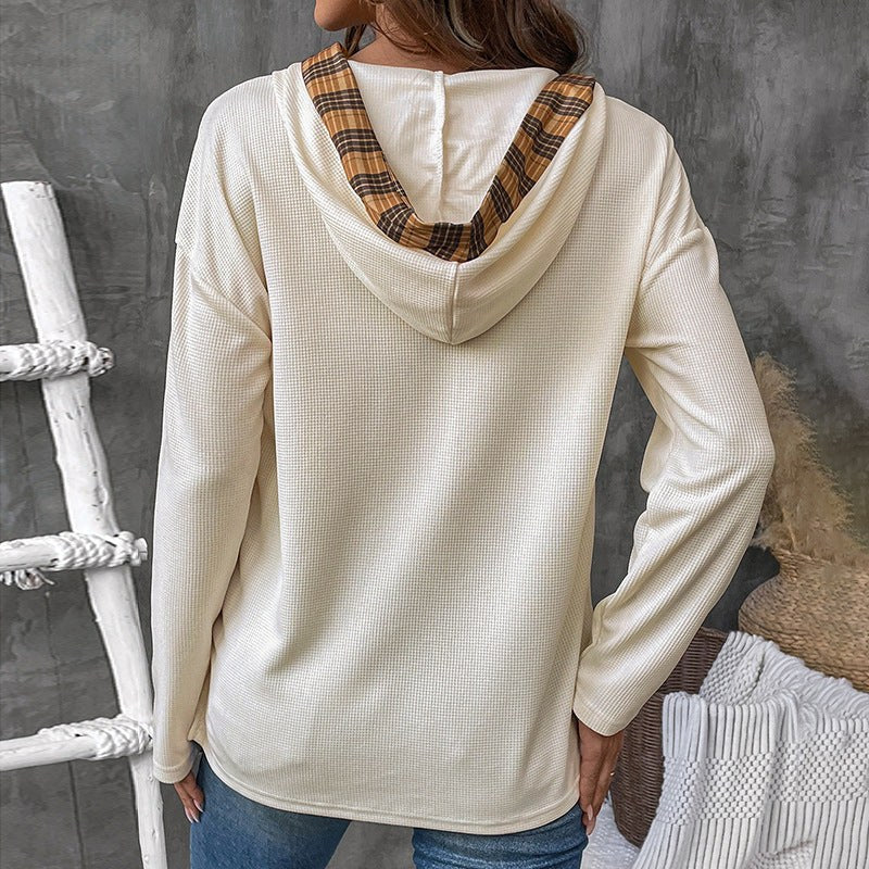 Raquel | Women's Long Sleeve Hooded Hoodie in Apricot