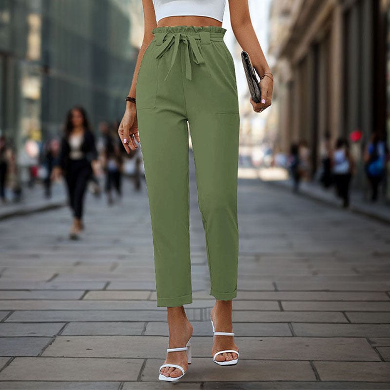 Ravenna | Women's High Waist Elegant Pants – Dress Pants in Green