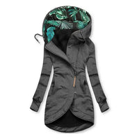Reba | Women's Pockets Hooded Jacket in Gray