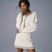 Rebecca | Women's Textured Hooded Dress – Casual Dress in White