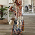 Regan | Women's Short Sleeve Boho Maxi Dress