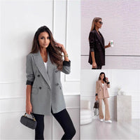 Regina | Women's Button-Front Plaid Tailored Blazer
