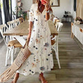 Regina | Women's Short Sleeve Floral Boho Maxi Dress