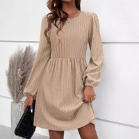 Reginalda | Women's Long Sleeve Dress in Apricot