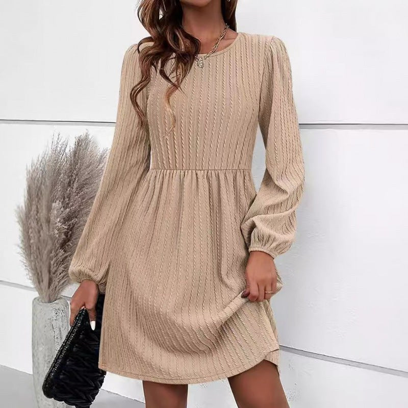 Reginalda | Women's Long Sleeve Dress in Apricot