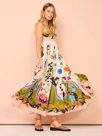 Renata | Women's Spaghetti Strap Boho Maxi Dress