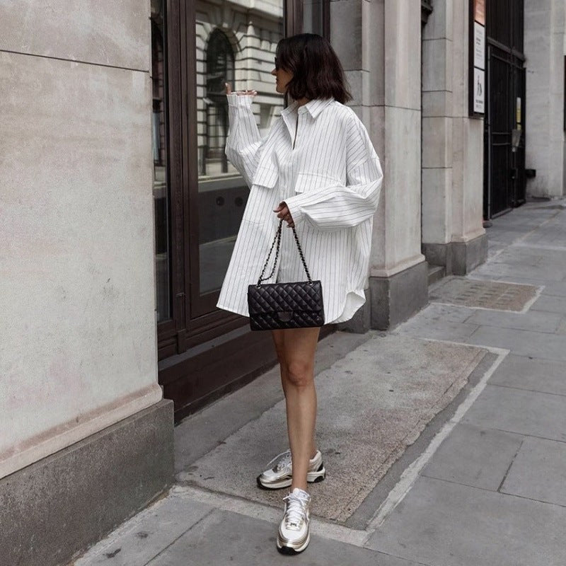 Renelde | Women's Oversized Shirt Dress in As Shown