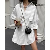Renelde | Women's Oversized Shirt Dress in White