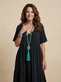 Rhonda | Women's V-Neck Tiered Boho Maxi Dress