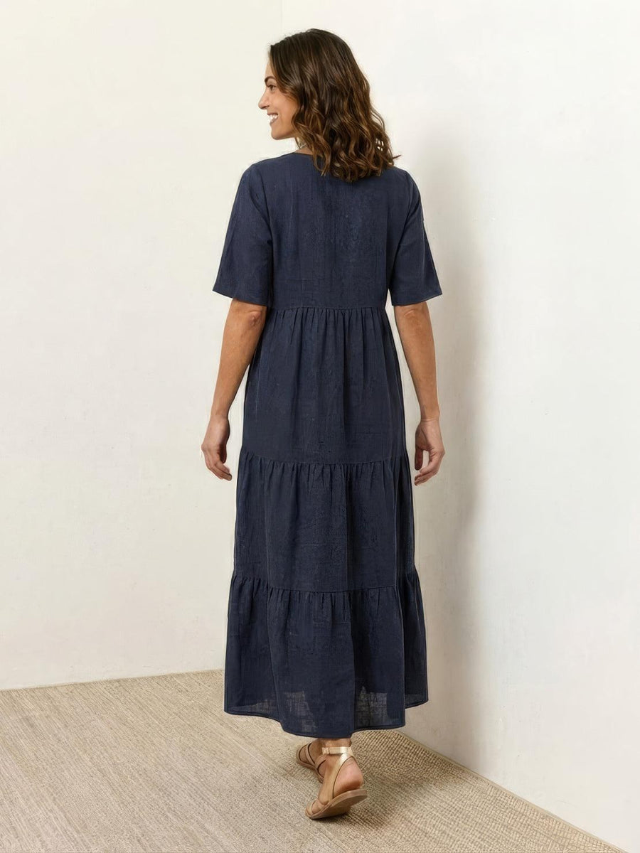 Rhonda | Women's V-Neck Tiered Boho Maxi Dress