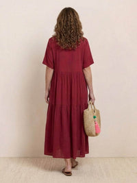 Rhonda | Women's V-Neck Tiered Boho Maxi Dress