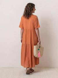 Rhonda | Women's V-Neck Tiered Boho Maxi Dress