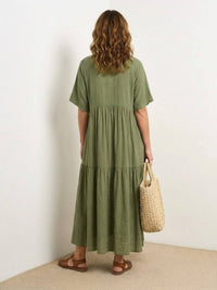 Rhonda | Women's V-Neck Tiered Boho Maxi Dress