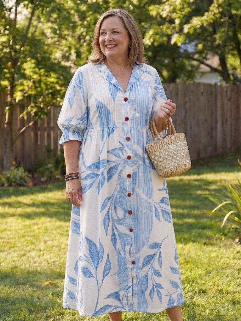 Ricarda | Women's Button-Front Floral Boho Midi Dress