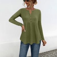 Ricarda | Women's Button Detail Long Sleeve Tunic