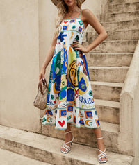 Rita | Women's Floral Printed Boho Midi Dress