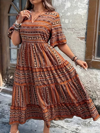 Roberta | Women's Flowy Printed Boho Midi Dress