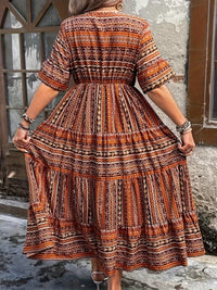 Roberta | Women's Flowy Printed Boho Midi Dress