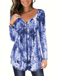 Roberta | Women's Flowing Long Sleeve Blouse in Blue
