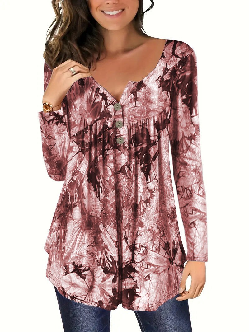 Roberta | Women's Flowing Long Sleeve Blouse in Red