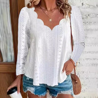 Robin | Women's Long Sleeve Blouse in White