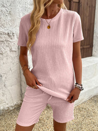 Rochelle | Women's Short Sleeve Pajama Set in Pink