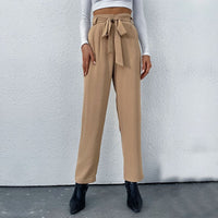 Rohesia | Women's Tie Belt Belted Elegant Pants – Dress Pants in Khaki