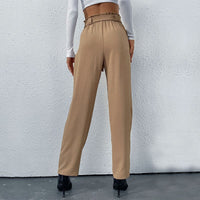 Rohesia | Women's Tie Belt Belted Elegant Pants – Dress Pants in Khaki