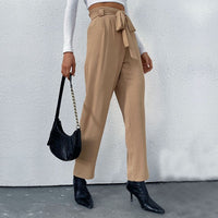Rohesia | Women's Tie Belt Belted Elegant Pants – Dress Pants in Khaki