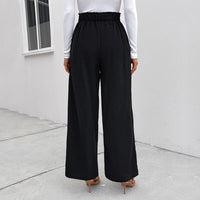 Romaine | Women's Button Detail Textured Elegant Pants – Dress Pants in Black