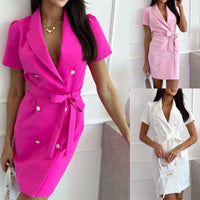 Romilly | Women's Button Detail Belted Blazer