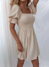 Romy | Women's Puff Sleeve Top in Beige