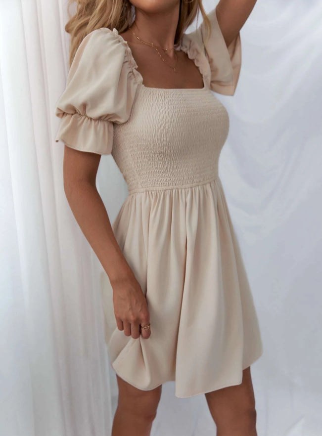 Romy | Women's Puff Sleeve Top in Beige