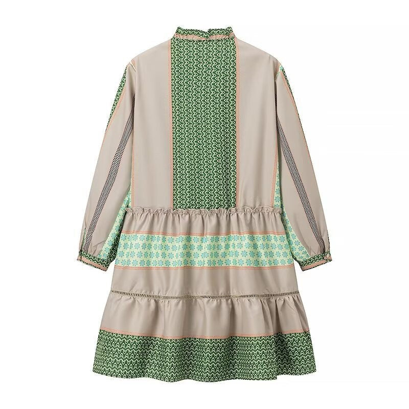 Romy | Women's Long Sleeve Ruffle Elegant Shirt in Green