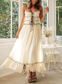 Rosalba | Women's Spaghetti Strap Boho Midi Dress