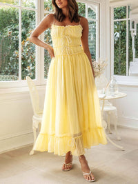 Rosalba | Women's Spaghetti Strap Boho Midi Dress