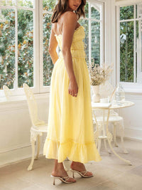 Rosalba | Women's Spaghetti Strap Boho Midi Dress