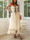 Rosalba | Women's Spaghetti Strap Boho Midi Dress