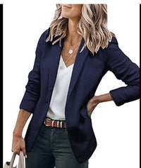 Rosalba | Women's Textured Elegant Blazer in Dark Blue