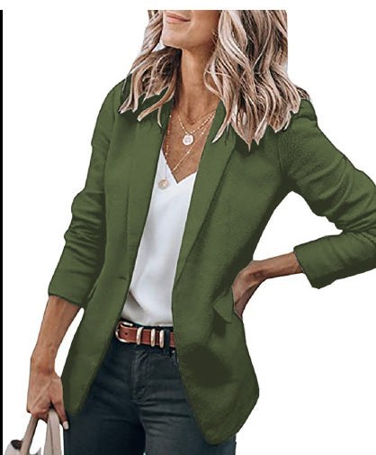 Rosalba | Women's Textured Elegant Blazer in Olive Green