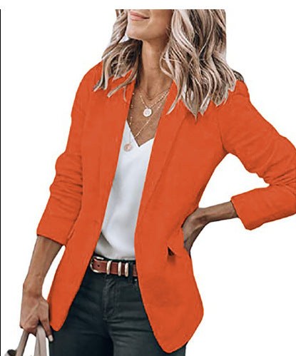 Rosalba | Women's Textured Elegant Blazer in Orange
