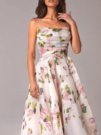 Rosalie | Women's Spaghetti Strap A-Line Boho Midi Dress
