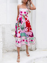 Rosalind | Women's Square Neck Boho Midi Dress